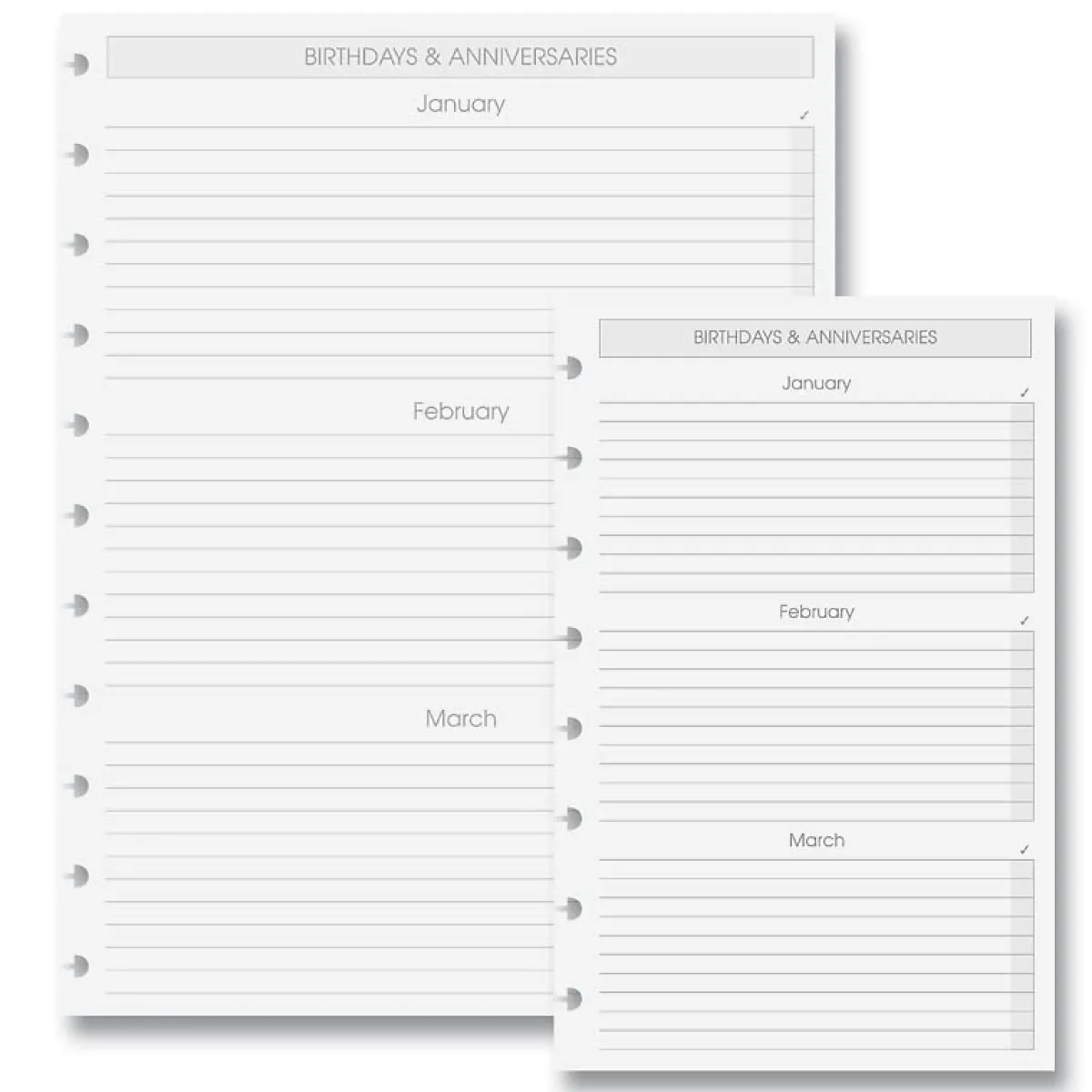 Levenger Junior Refills|Letter Refills*2026 Circa Sunday Start Weekly Agenda Refill, Vertical