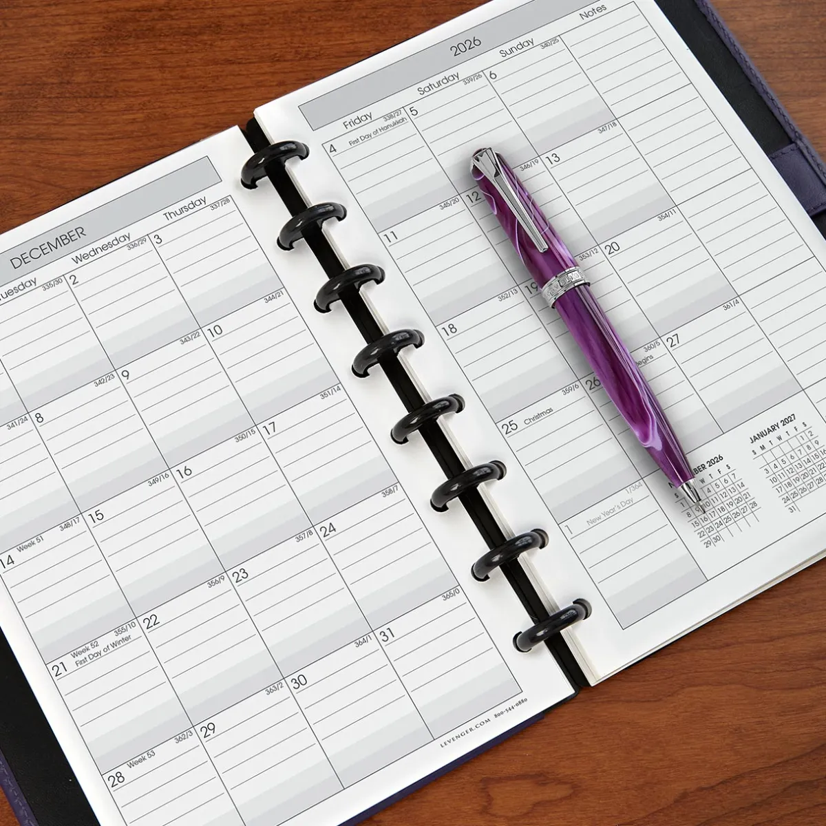 Levenger Junior Refills|Letter Refills*2026-2027 Circa 2-Year Monthly Agenda Discbound Refill