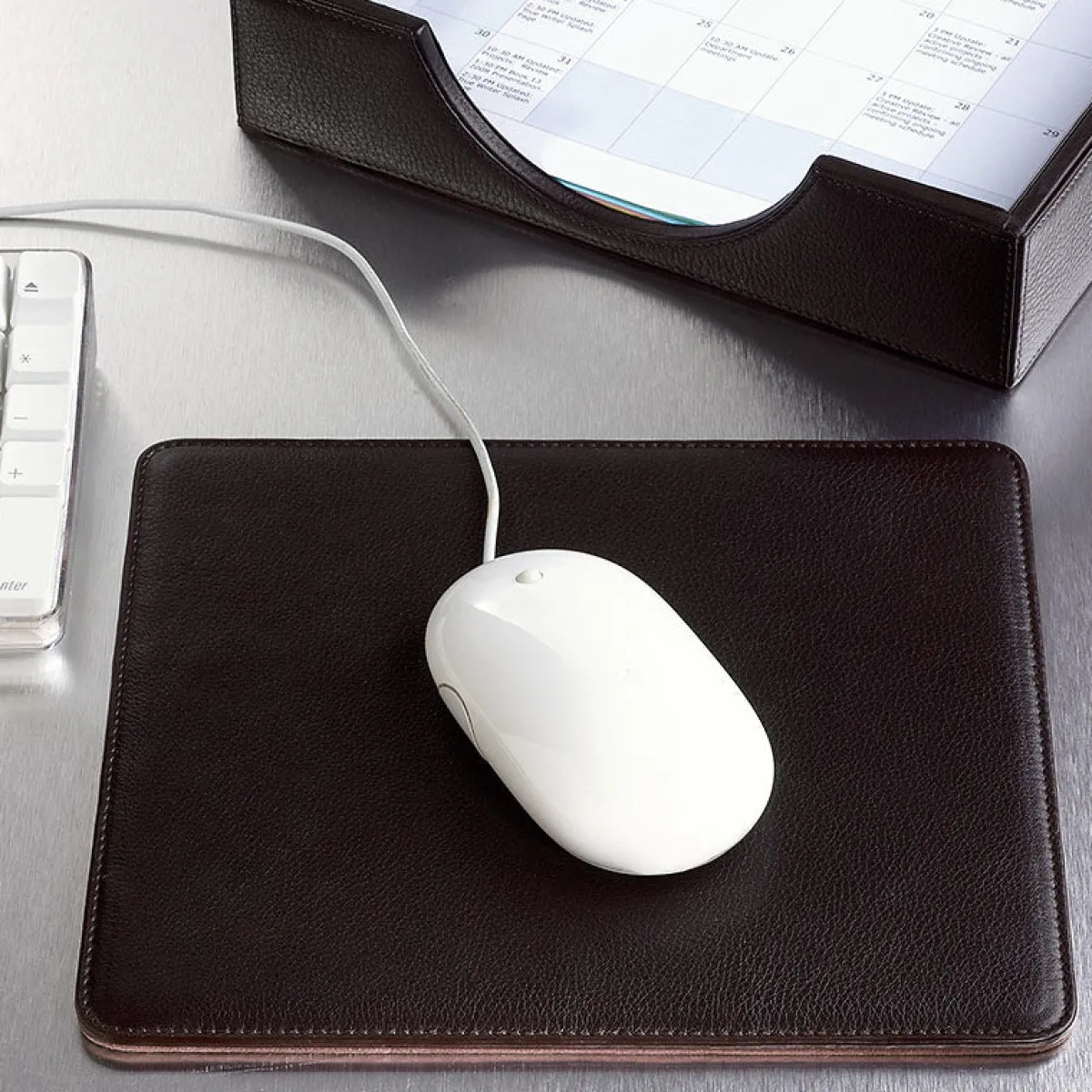 Levenger Tech Essentials*Bomber Jacket Leather Mouse Pad