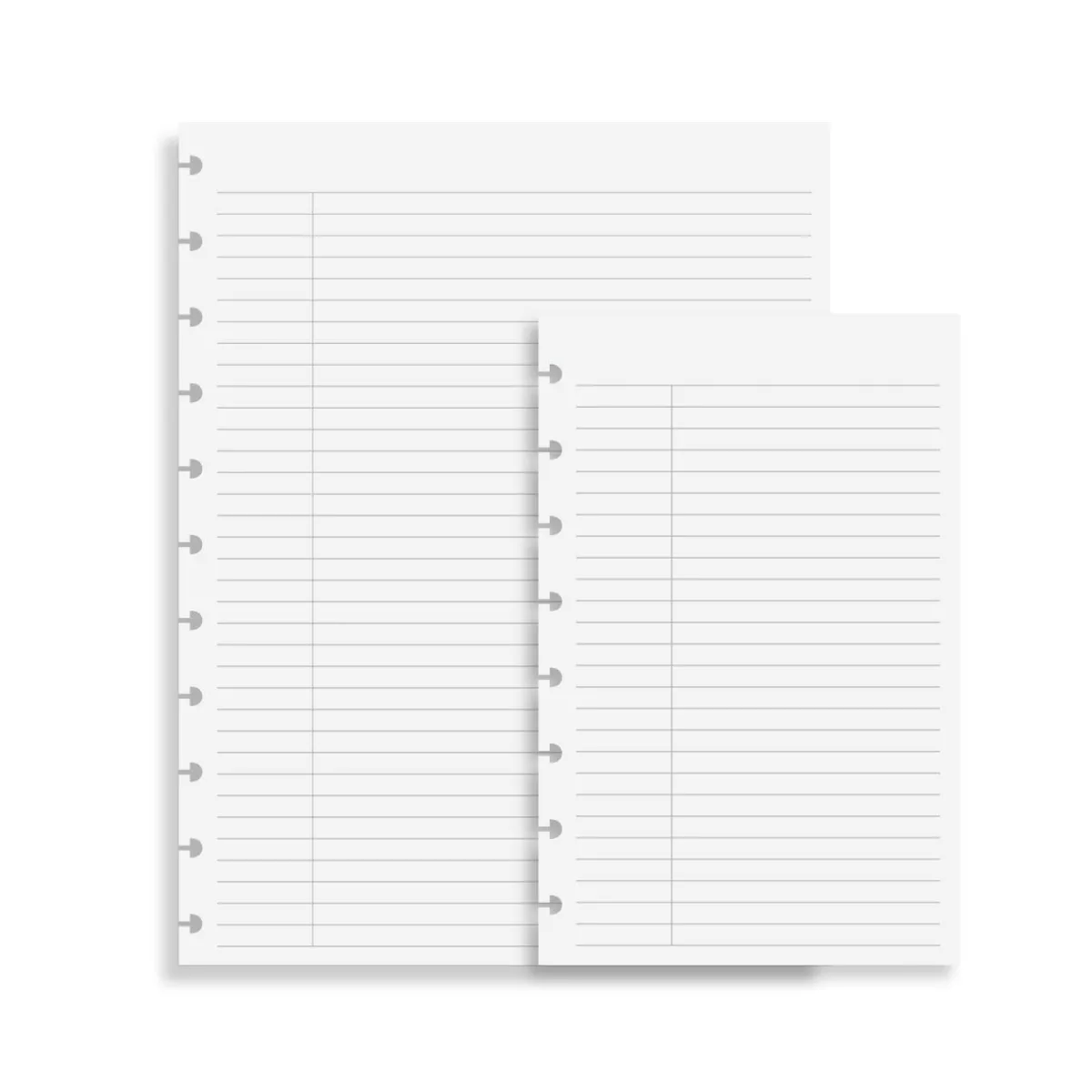 Levenger Junior Refills|Letter Refills*Circa College Ruled without Title Box Discbound Refill (100 sheets)
