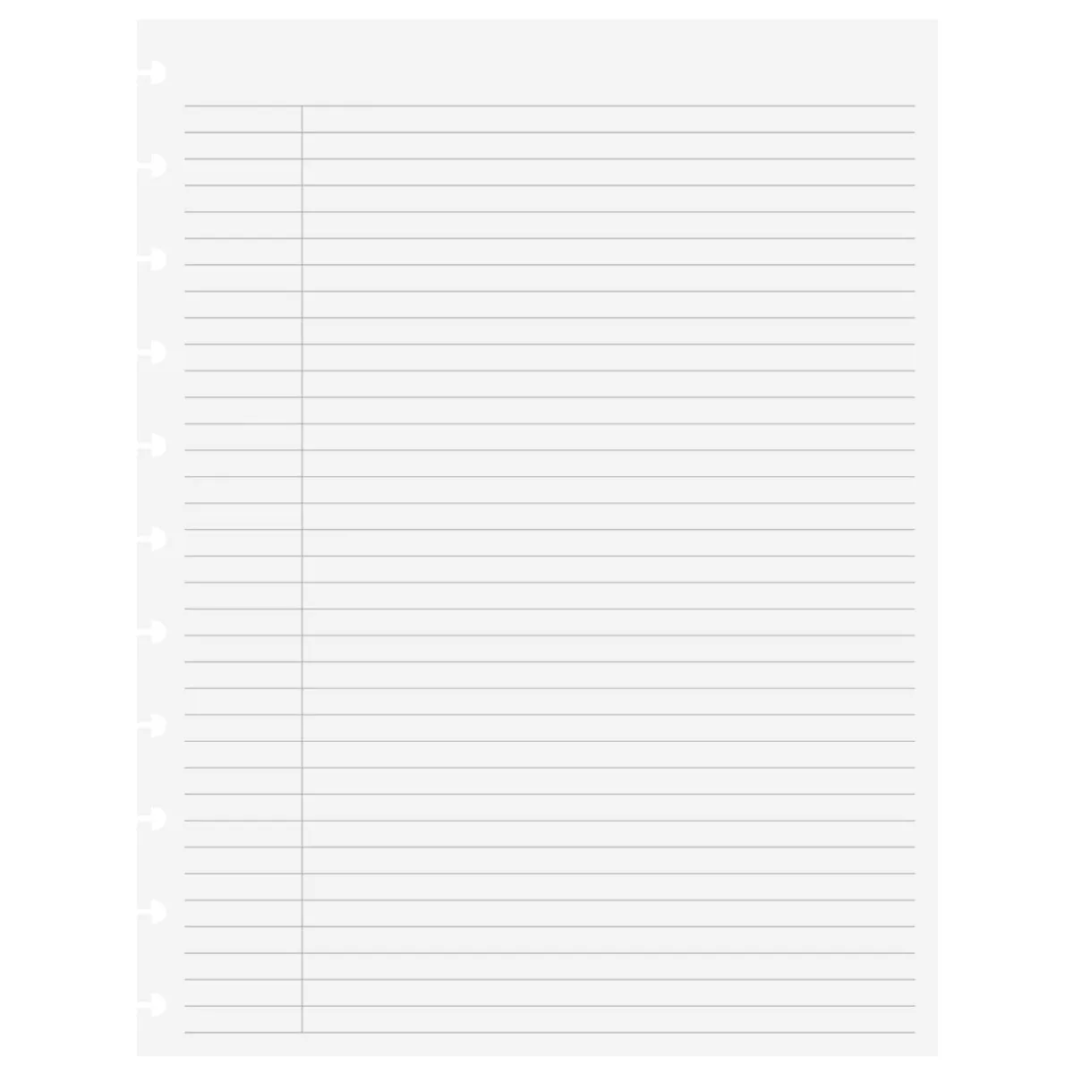 Levenger Junior Refills|Letter Refills*Circa College Ruled without Title Box Discbound Refill (100 sheets)