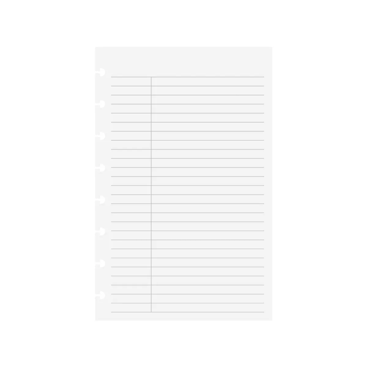 Levenger Junior Refills|Letter Refills*Circa College Ruled without Title Box Discbound Refill (100 sheets)