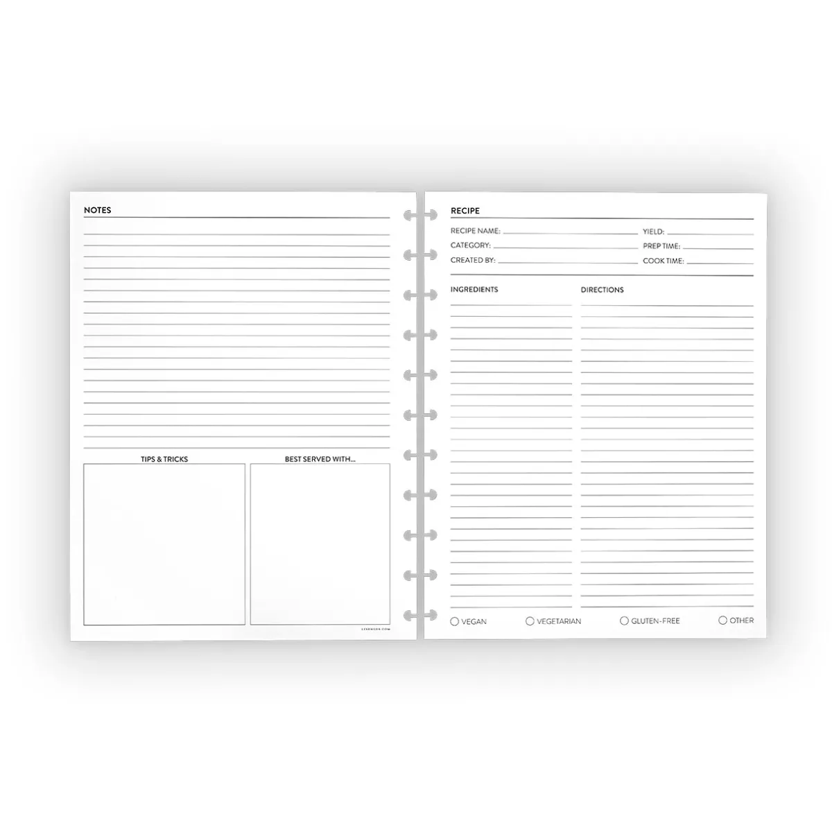 Levenger Letter Refills*Circa Pati Jinich Recipe Discbound Refill (100 sheets)