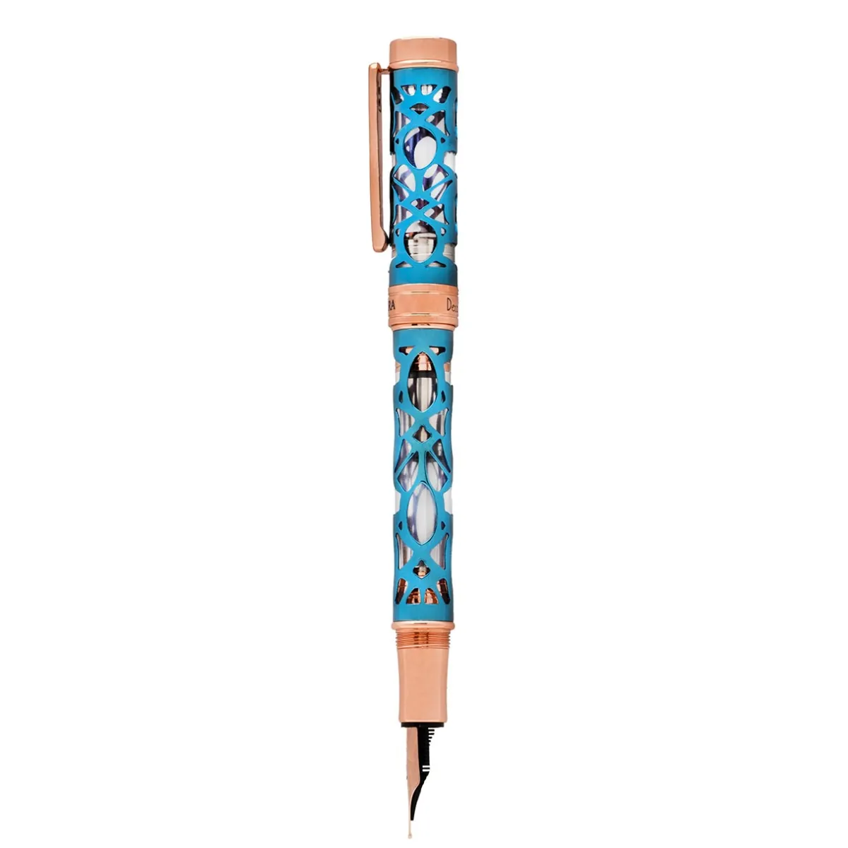 Levenger Fountain Pens|Conklin*Conklin Endura Deco Crest Demo Blue Fountain Pen
