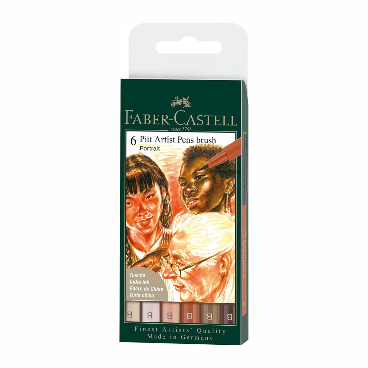 Levenger Fine Art Supplies|Faber-Castell*Faber-Castell Portrait Pitt Artist Brush Pens (set of 6)