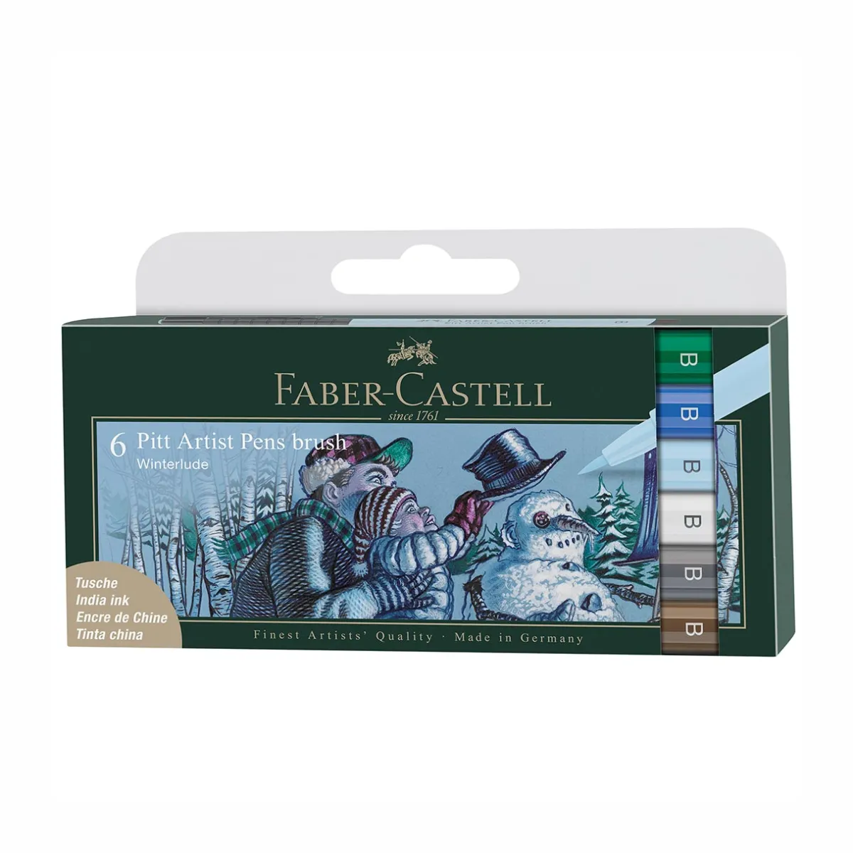 Levenger Fine Art Supplies|Faber-Castell*Faber-Castell Winterlude Pitt Artist Brush Pens (set of 6)