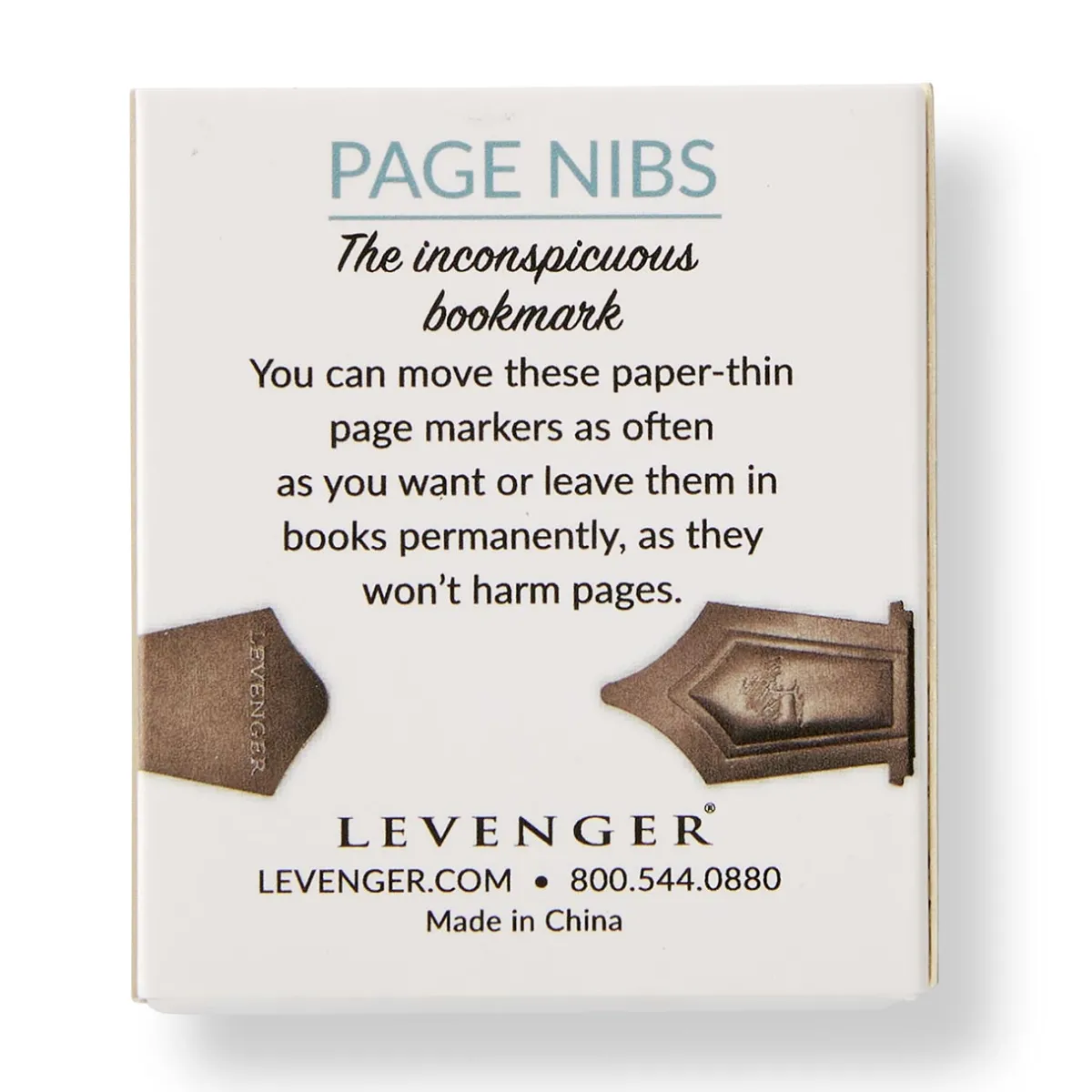 Levenger Bookmarks|Sticky Notes & Tabs*Gunmetal Page Nibs (set of 50)