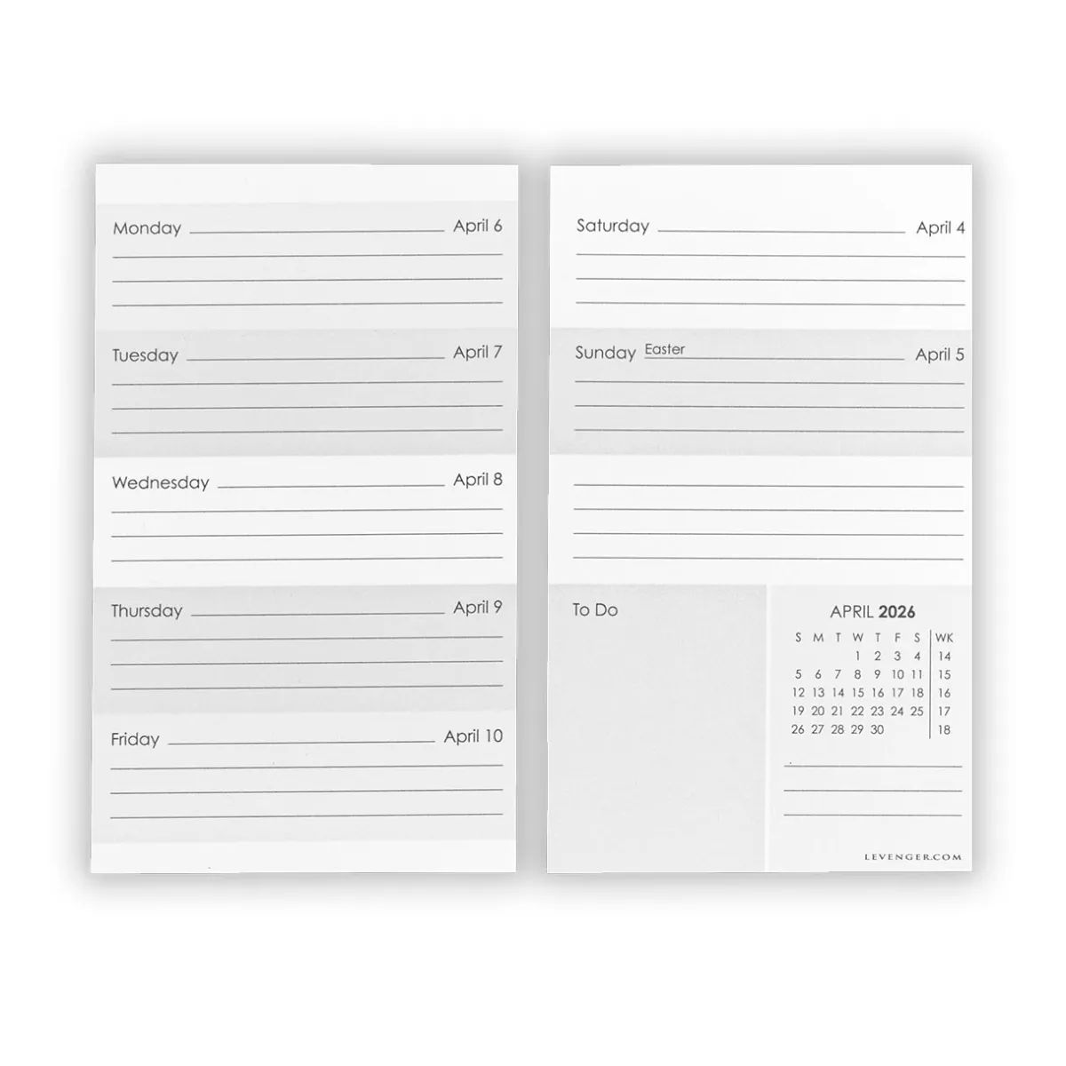 Levenger Planners & Agendas|Desk Pad & Card Planners*Nantucket Note Card Box with 2026 Calendar Cards