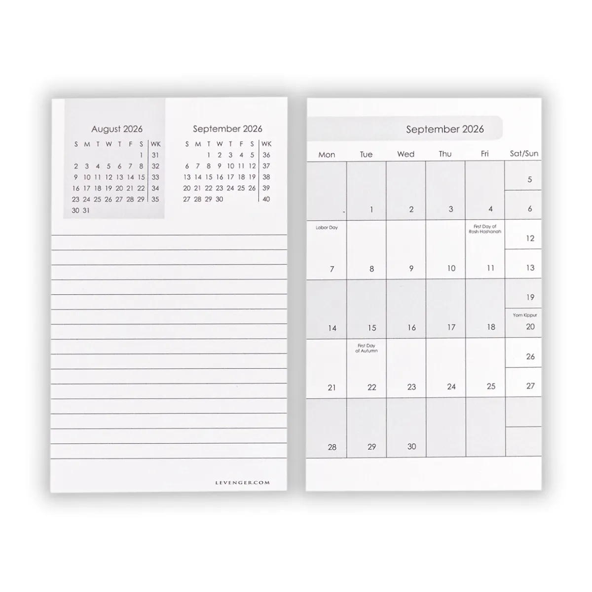 Levenger Planners & Agendas|Desk Pad & Card Planners*Nantucket Note Card Box with 2026 Calendar Cards