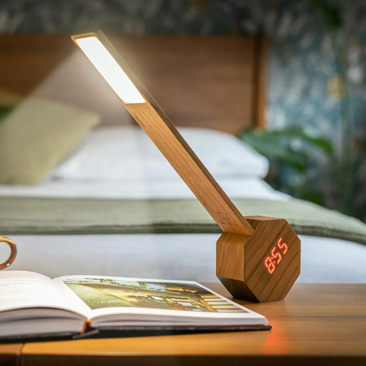 Levenger Lamps & Lighting|Lighting*Octagon One Plus Portable Desk Light and Alarm Clock