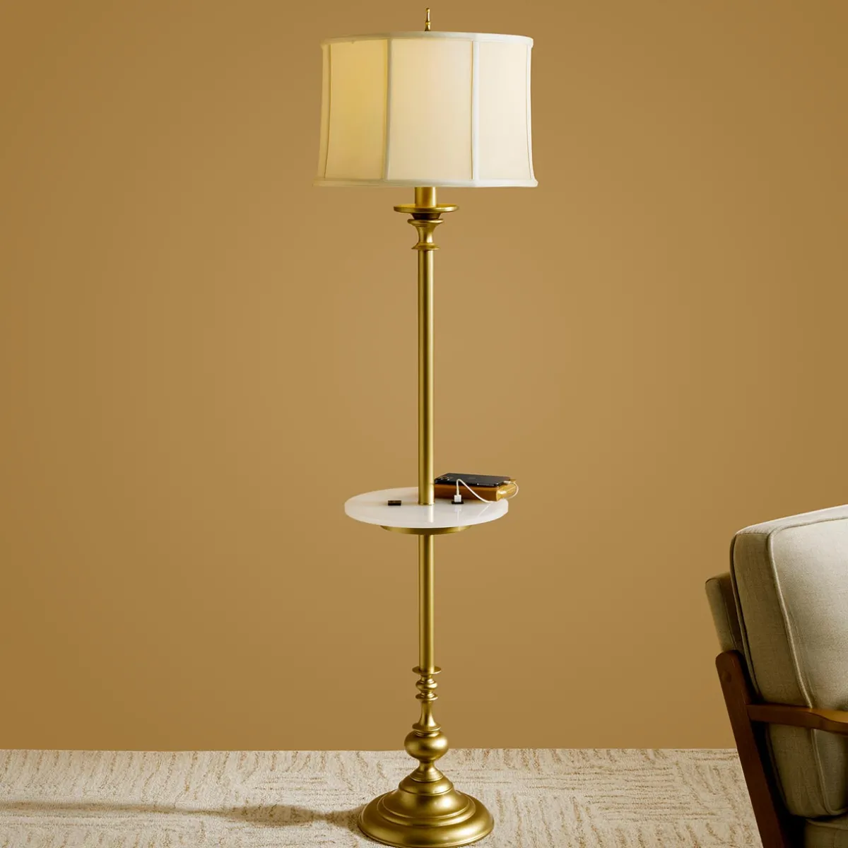 Levenger Lamps & Lighting|Lighting*Stiffel Sidecar Charging Floor Lamp