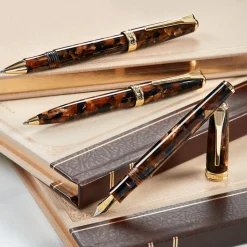 Levenger Levenger Pens|True Writers*True Writer Classic Golden Dark Tortoise Pen