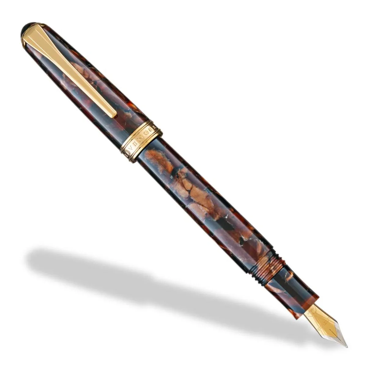 Levenger Levenger Pens|True Writers*True Writer Classic Golden Dark Tortoise Fountain Pen