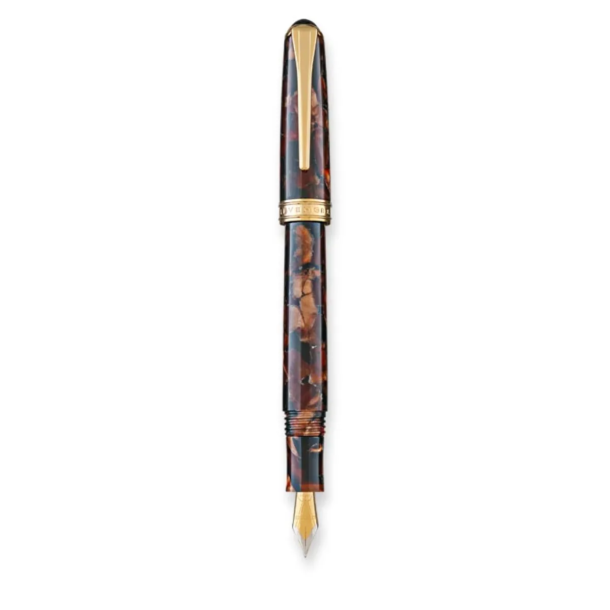 Levenger Levenger Pens|True Writers*True Writer Classic Golden Dark Tortoise Fountain Pen