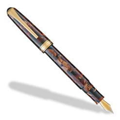 Levenger Levenger Pens|True Writers*True Writer Golden Dark Tortoise Fountain Pen Kit